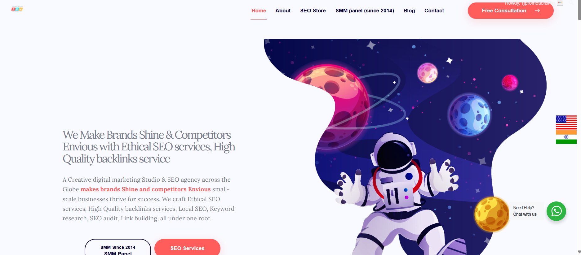 Outdated website design before SEO services upgrade